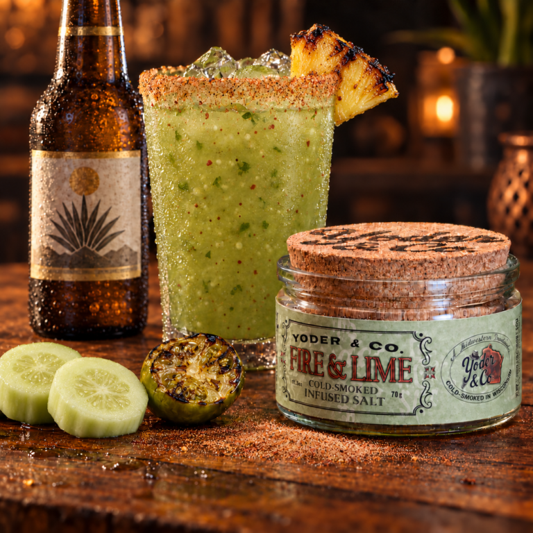 Smokey Green Michelada with Fire & Lime